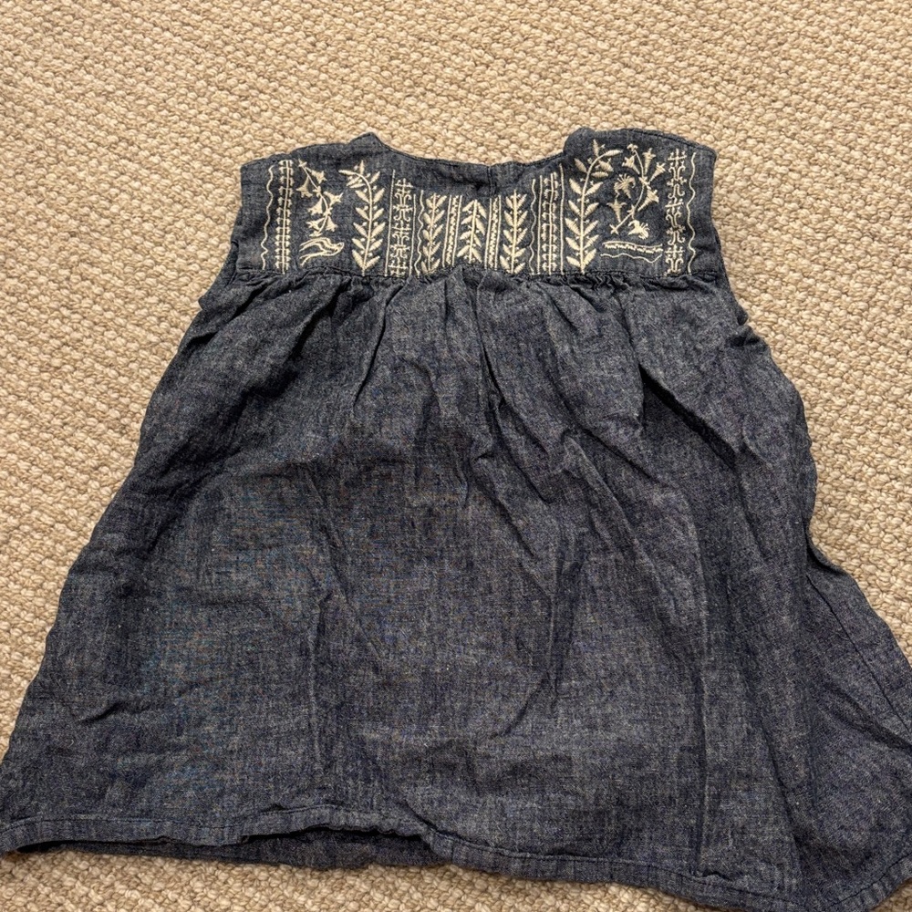 Tea Collection Navy Jumper  with Cream Embroidery